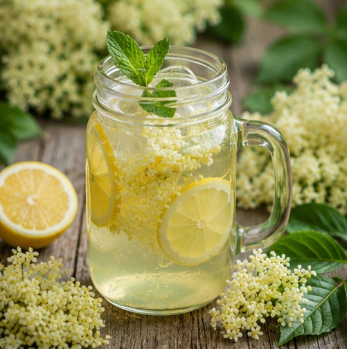 lemoniada z kwiatów czarnego bzu dla dzieci